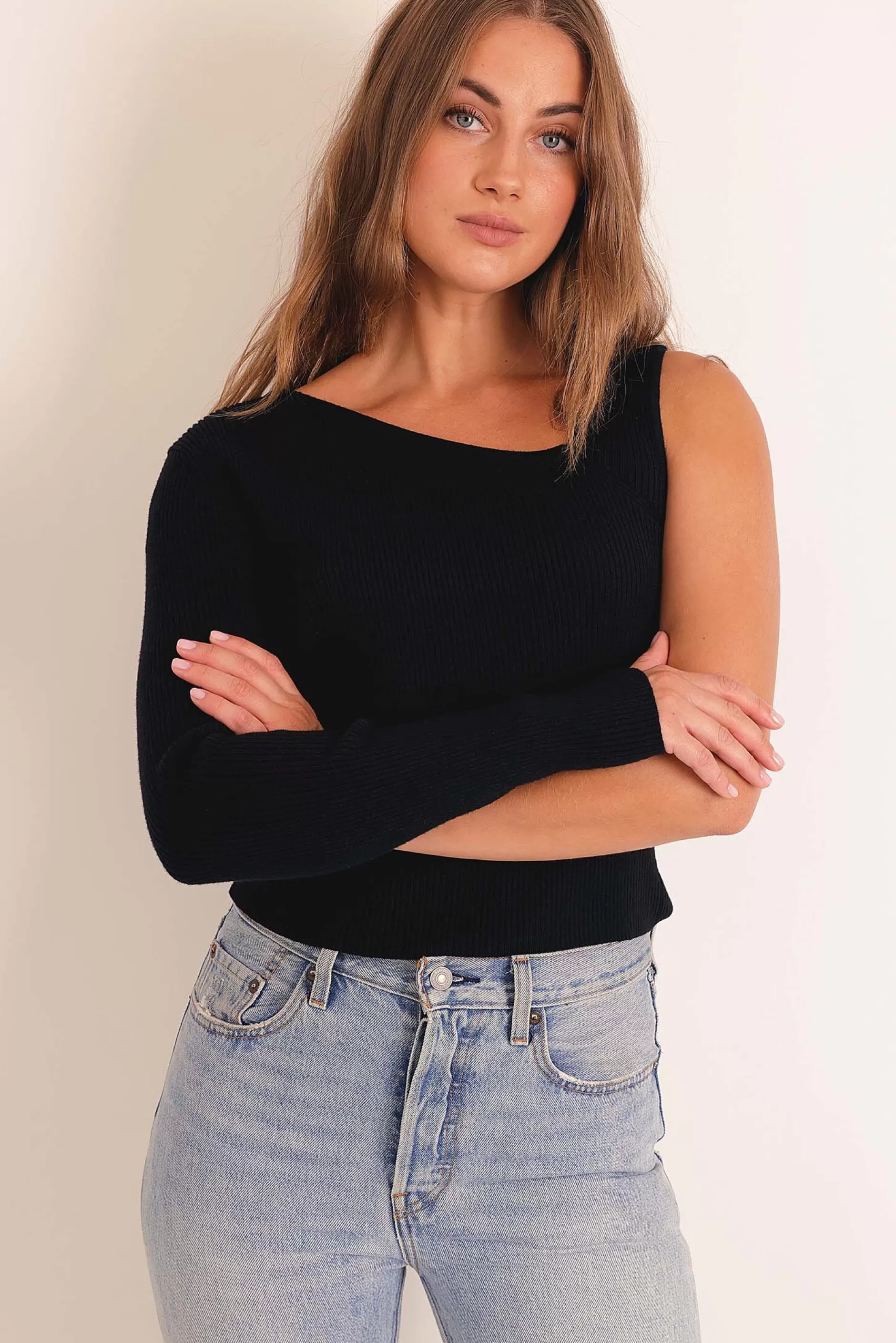 Asymetric Cut Knit Top | Chiquelle Cheap