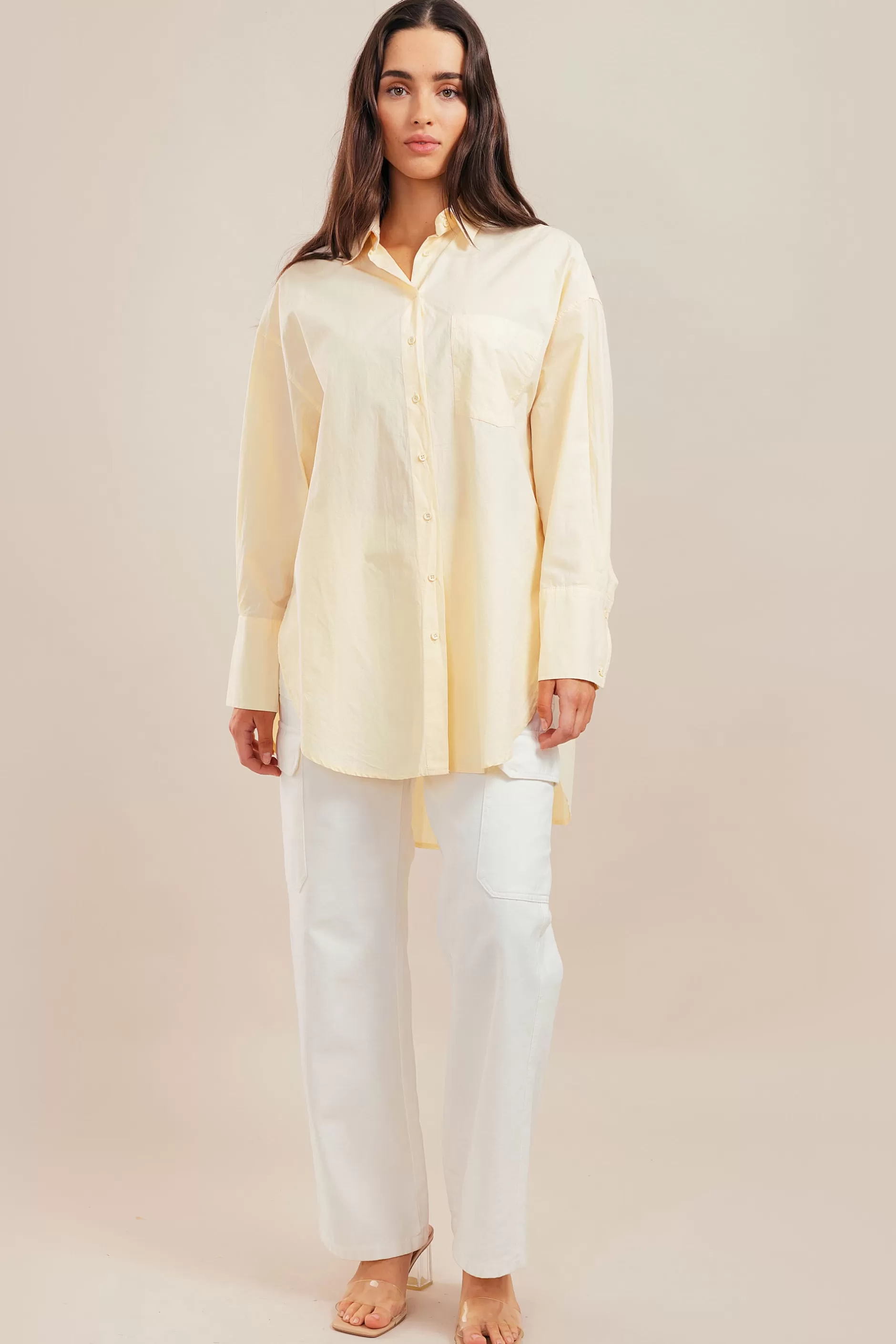 Crush Linen Blend Shirt | Chiquelle Cheap