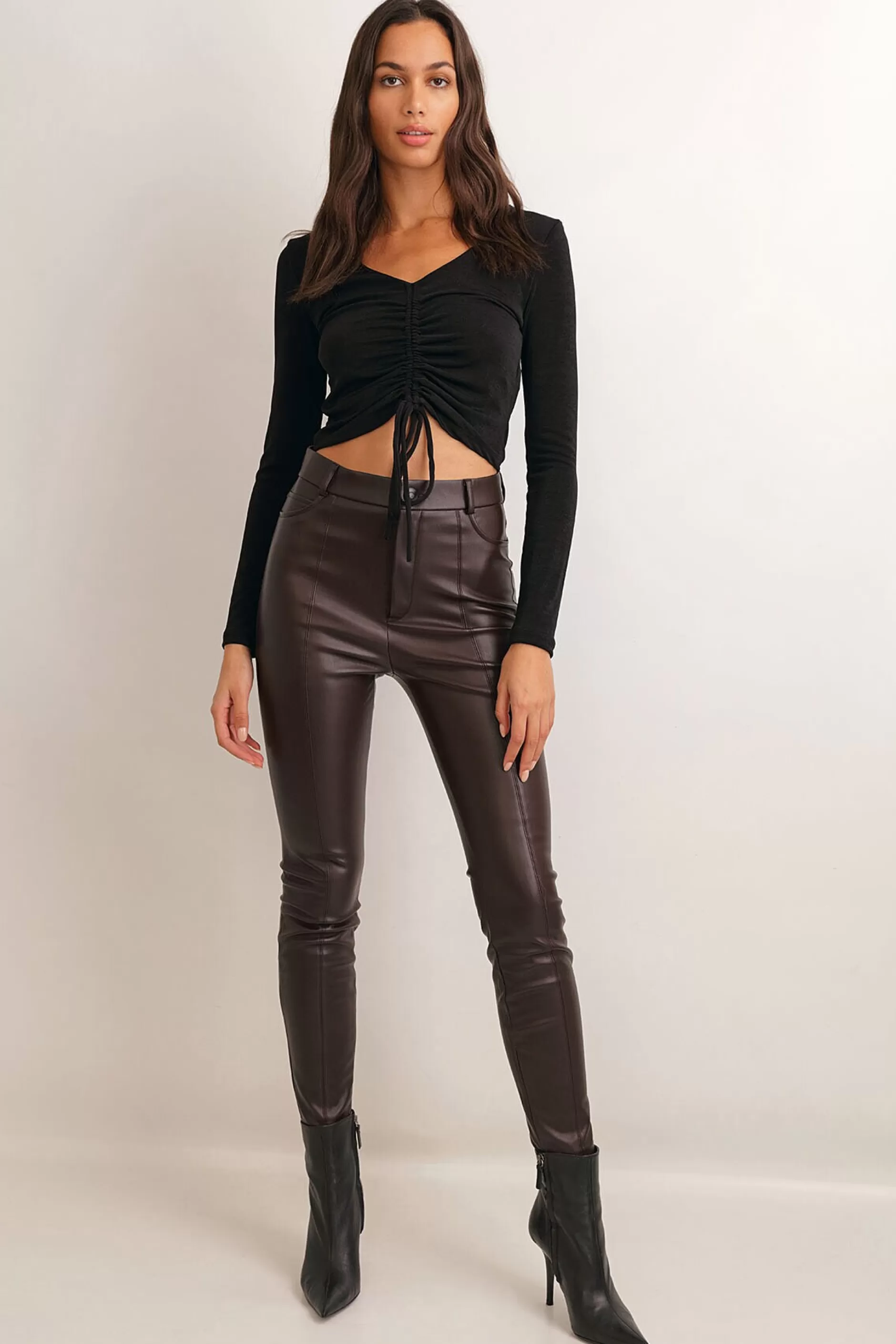 Drawstring Shine Top | Chiquelle Hot