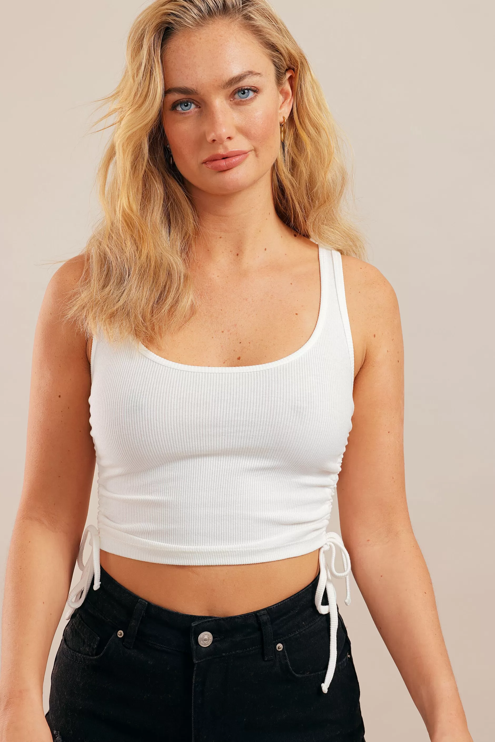 Neutral Always Rib Top | Chiquelle Clearance