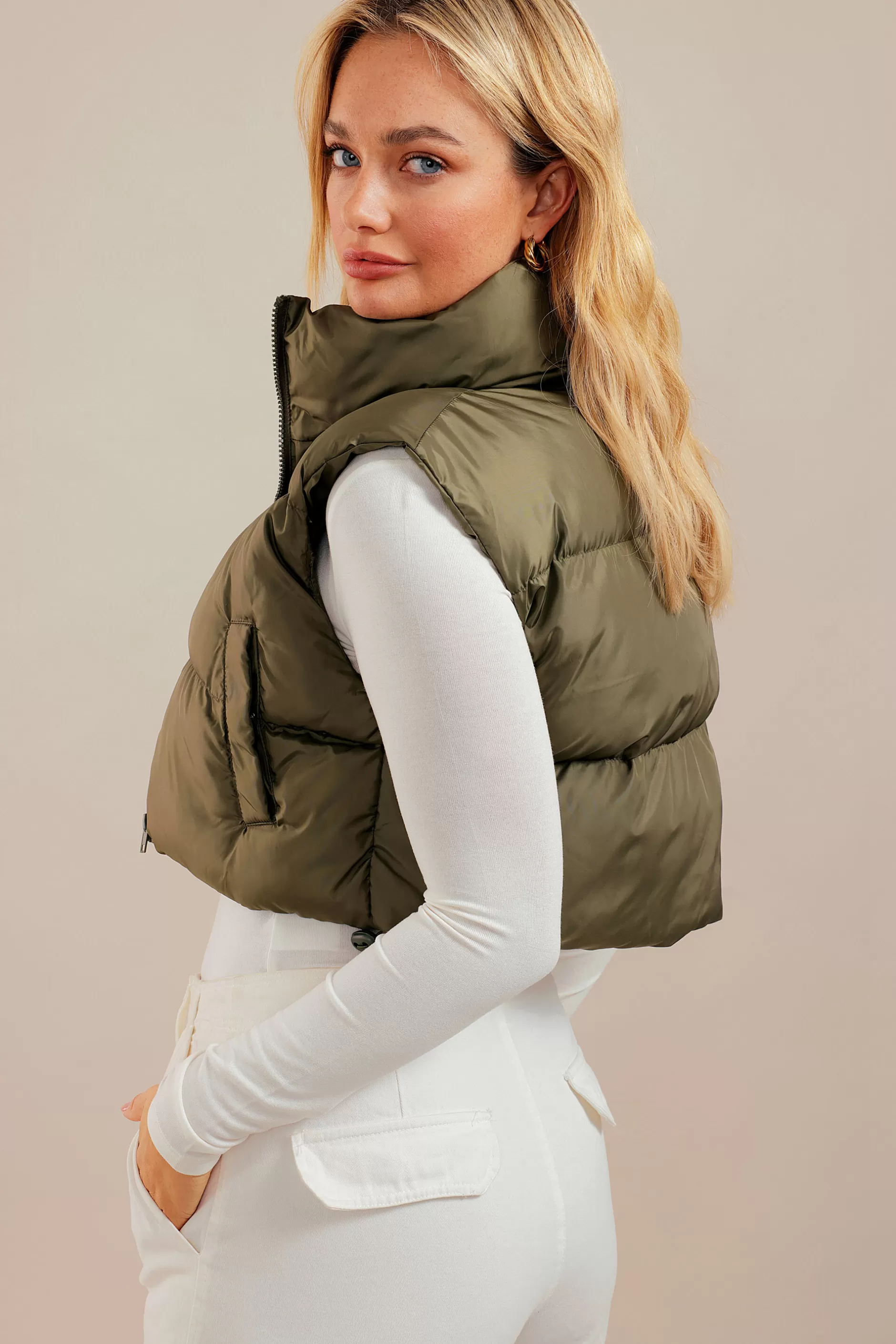 Puffer Cropped Vest | Chiquelle Sale