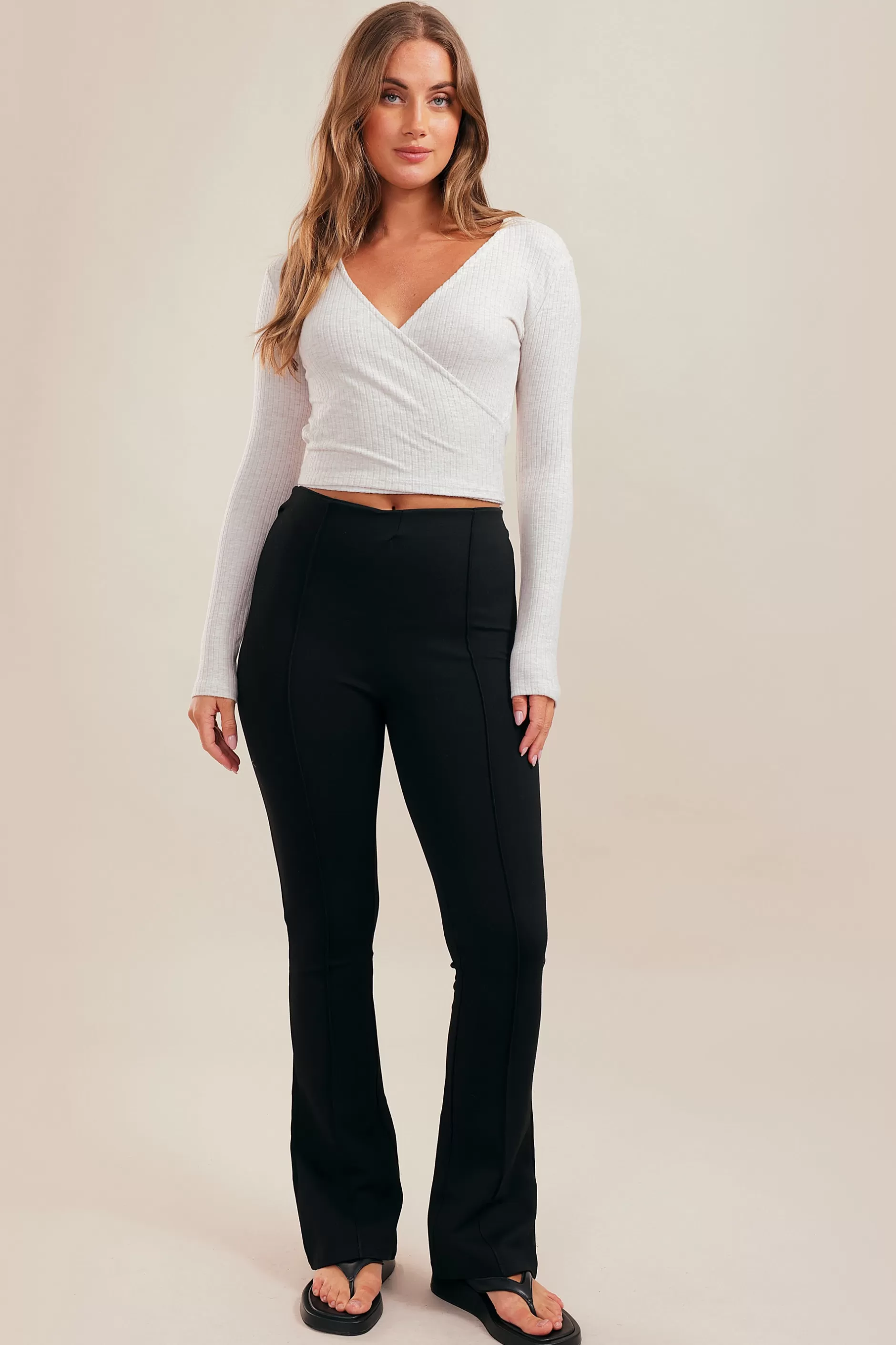 Soft Rib Wrap Top | Chiquelle Clearance