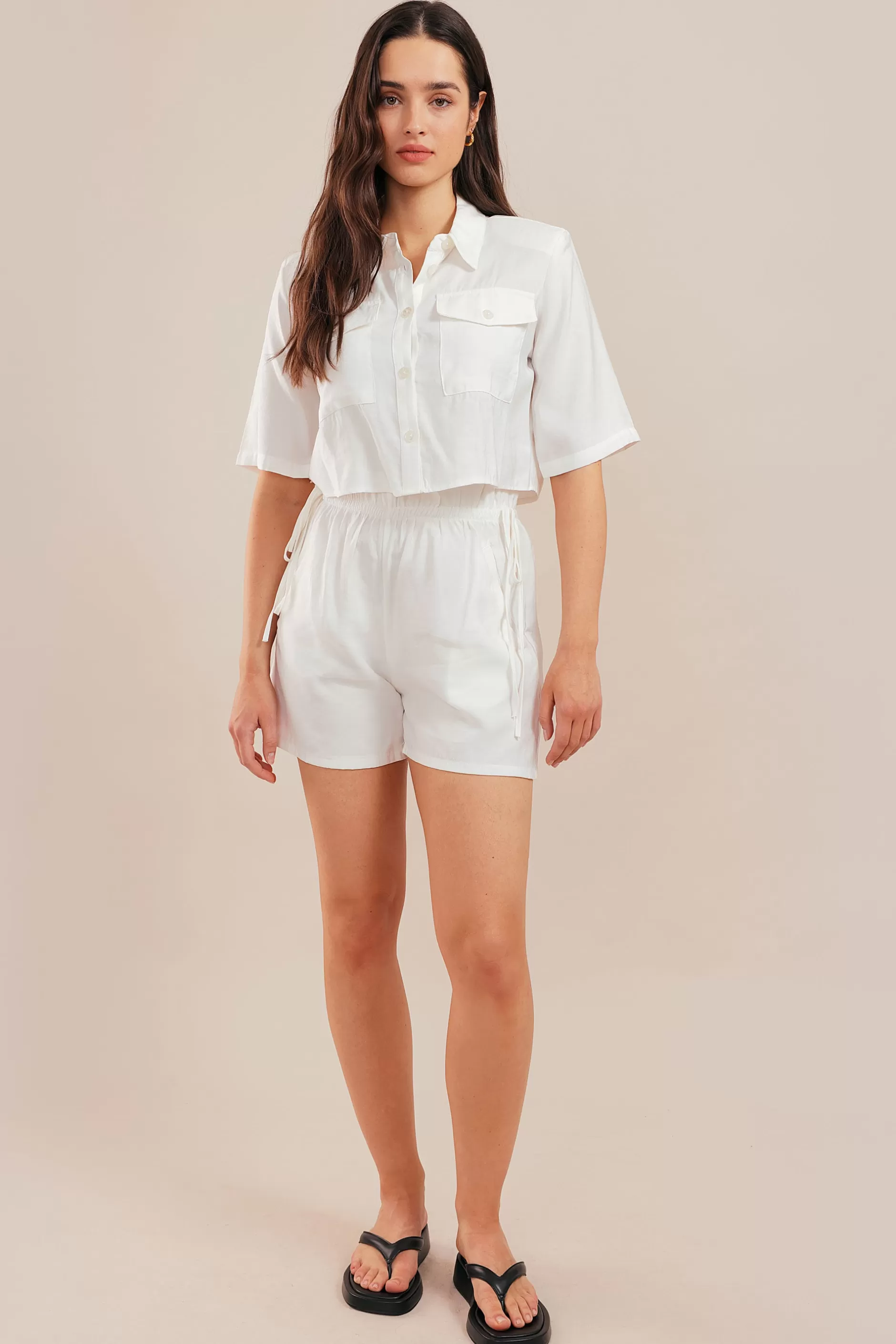 Summer Wind Crop Shirt | Chiquelle Best Sale